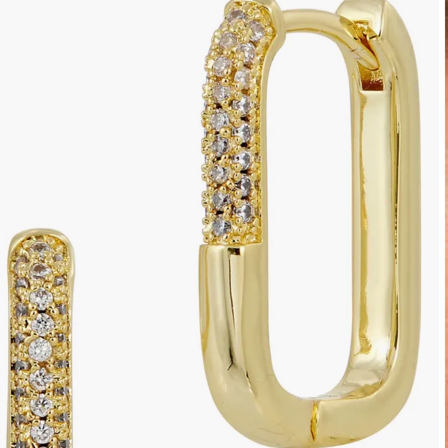 Savvy Cie Pave Cubic Zirconia Link Hoop Earrings 40$